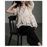 心ときめく総レースパフスリーブペプラムブラウス レディース ファッション | Sawa a la mode | 詳細画像8 
