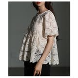 心ときめく総レースパフスリーブペプラムブラウス レディース ファッション | Sawa a la mode | 詳細画像15 