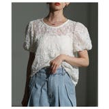 日常を彩る花柄風コード刺繍レースシアーブラウス レディース ファッション | Sawa a la mode | 詳細画像14 