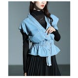 重ねるだけで即オシャレ見えなペプラムデニムベスト レディース ファッション | Sawa a la mode | 詳細画像16 