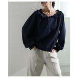 フェミニンを添えるシュシュ付きフリルネックプルオーバー レディース ファッション | Sawa a la mode | 詳細画像7 