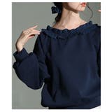 フェミニンを添えるシュシュ付きフリルネックプルオーバー レディース ファッション | Sawa a la mode | 詳細画像18 