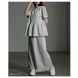 大人の甘さ纏うペプラムトップス＆裾フリルロングスカートセットアップ レディース … | Sawa a la mode | 詳細画像2 