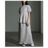 大人の甘さ纏うペプラムトップス＆裾フリルロングスカートセットアップ レディース … | Sawa a la mode | 詳細画像19 
