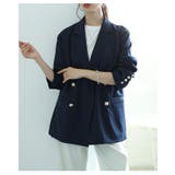 プレッピーマニッシュなブレザーダブルジャケット レディース ファッション | Sawa a la mode | 詳細画像12 