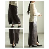 エッジなのに上品なフェイクレザーIラインスカート レディース ファッション | Sawa a la mode | 詳細画像17 