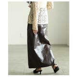 エッジなのに上品なフェイクレザーIラインスカート レディース ファッション | Sawa a la mode | 詳細画像18 