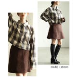 暖かみを感じる起毛チェックショート丈ポケットシャツ レディース ファッション | Sawa a la mode | 詳細画像10 