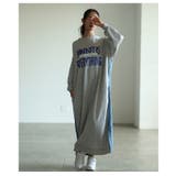 ギャップを楽しむスウェット×デニムプルオーバーワンピース レディース ファッショ… | Sawa a la mode | 詳細画像8 