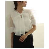 ふわり透き通るシアーパフスリーブボウタイブラウス レディース ファッション | Sawa a la mode | 詳細画像12 