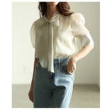 ふわり透き通るシアーパフスリーブボウタイブラウス レディース ファッション | Sawa a la mode | 詳細画像16 