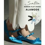 トレンドライクなサテンリボンフラットシューズ レディース ファッション | Sawa a la mode | 詳細画像1 