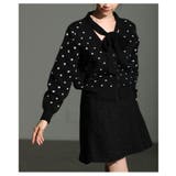 変化を楽しむリボンタイ付きドットジャガードカーディガン レディース ファッション | Sawa a la mode | 詳細画像4