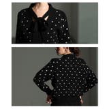 変化を楽しむリボンタイ付きドットジャガードカーディガン レディース ファッション | Sawa a la mode | 詳細画像5