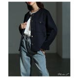 大人リュクスな品格纏うノーカラーストレッチジャケット レディース ファッション | Sawa a la mode | 詳細画像2 