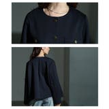 大人リュクスな品格纏うノーカラーストレッチジャケット レディース ファッション | Sawa a la mode | 詳細画像5 