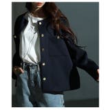 大人リュクスな品格纏うノーカラーストレッチジャケット レディース ファッション | Sawa a la mode | 詳細画像8 