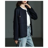 大人リュクスな品格纏うノーカラーストレッチジャケット レディース ファッション | Sawa a la mode | 詳細画像14 