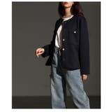大人リュクスな品格纏うノーカラーストレッチジャケット レディース ファッション | Sawa a la mode | 詳細画像20 