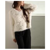 リュクスな輝き放つパール付きシャギーニットトップス レディース ファッション | Sawa a la mode | 詳細画像9 