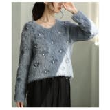 リュクスな輝き放つパール付きシャギーニットトップス レディース ファッション | Sawa a la mode | 詳細画像18 