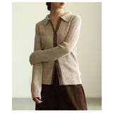 大人のニュアンスを与えるミックスニットホック付きポロトップス レディース | Sawa a la mode | 詳細画像12