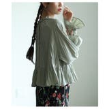 前後で楽しめる2wayシャーリングペプラムブラウス レディース ファッション | Sawa a la mode | 詳細画像4