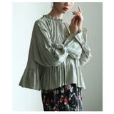 前後で楽しめる2wayシャーリングペプラムブラウス レディース ファッション | Sawa a la mode | 詳細画像12