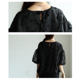 夢見心地なフロッキードットオーガンジーバルーントップス レディース ファッション | Sawa a la mode | 詳細画像5 