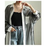 モードに揺れるオーガンジーレイヤードオーバーシャツ レディース ファッション | Sawa a la mode | 詳細画像14 
