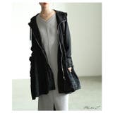 テンション上げる異素材ドット柄ティアードロングパーカー レディース ファッション | Sawa a la mode | 詳細画像2 