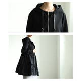 テンション上げる異素材ドット柄ティアードロングパーカー レディース ファッション | Sawa a la mode | 詳細画像5 