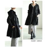 テンション上げる異素材ドット柄ティアードロングパーカー レディース ファッション | Sawa a la mode | 詳細画像10 