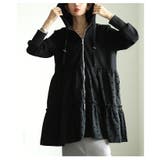 テンション上げる異素材ドット柄ティアードロングパーカー レディース ファッション | Sawa a la mode | 詳細画像18 