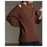 モードな存在感纏うアメリカンスリーブVネックニットトップス レディース | Sawa a la mode | 詳細画像16 