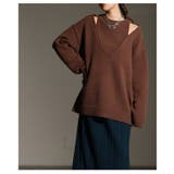 モードな存在感纏うアメリカンスリーブVネックニットトップス レディース | Sawa a la mode | 詳細画像21 