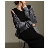 品格を落とし込んだ裾ドロストジップアップサテンブルゾン レディース ファッション | Sawa a la mode | 詳細画像12 