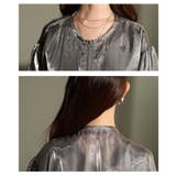 光沢感が美しい大人のシャイニーオーガンジーブルゾン レディース ファッション | Sawa a la mode | 詳細画像5