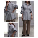 大人のきちんとモードスタイルをつくるストライプウエストタックシャツ レディース … | Sawa a la mode | 詳細画像17 