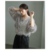 主役に魅せるフェザーニットクロップドカーディガン レディース ファッション | Sawa a la mode | 詳細画像10 