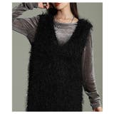 主役級の華やかさ纏うフェザーニットVネックジャンパースカート レディース | Sawa a la mode | 詳細画像20