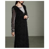 主役級の華やかさ纏うフェザーニットVネックジャンパースカート レディース | Sawa a la mode | 詳細画像21