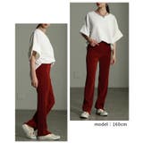 セルフカットできるリブストレートパンツ 美脚 レディース | Sawa a la mode | 詳細画像10 
