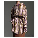 アートを纏うランダムストライプチュニックシャツ レディース トップス | Sawa a la mode | 詳細画像2 