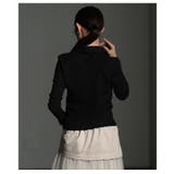 エッジを効かせたジャガードシャーリングポロトップス レディース ファッション | Sawa a la mode | 詳細画像8 