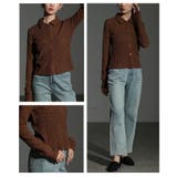 エッジを効かせたジャガードシャーリングポロトップス レディース ファッション | Sawa a la mode | 詳細画像17 