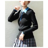 配色マジックに魅了するバイカラーポロニットプルオーバー レディース ファッション | Sawa a la mode | 詳細画像4 