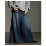 スカート見えするコットンデニムワイドバギーパンツ レディース ファッション | Sawa a la mode | 詳細画像4 