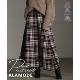 独特な揺らめきを描くタータンチェックニットフレアスカート レディース ファッション | Sawa a la mode | 詳細画像1 