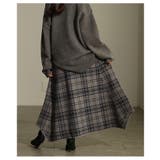 独特な揺らめきを描くタータンチェックニットフレアスカート レディース ファッション | Sawa a la mode | 詳細画像7 